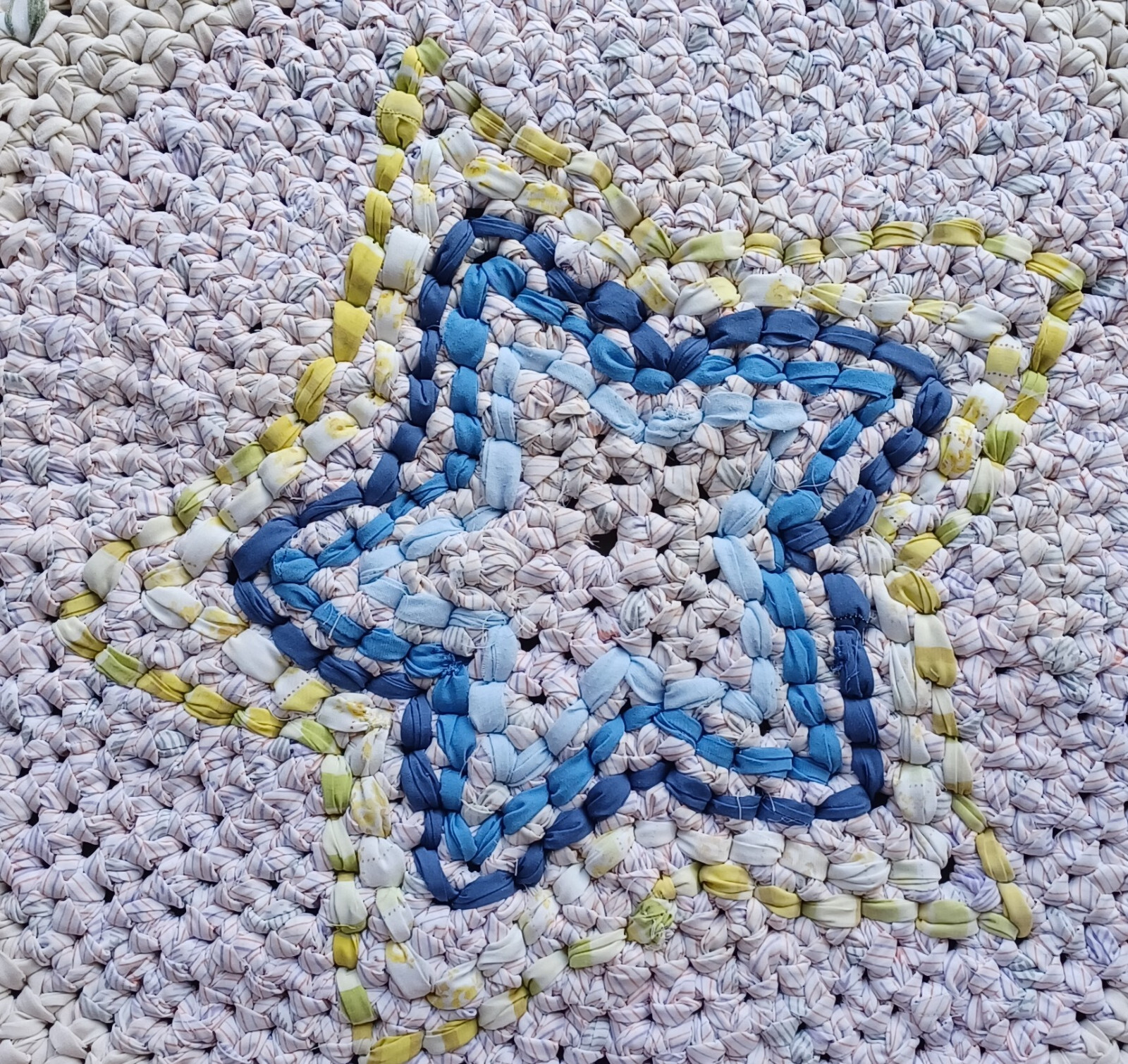 Upcycled Rag rag rug, crocheted, handmade, 100% upcycled fabrics 26