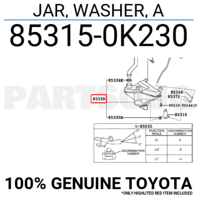 853150K230 Genuine Toyota JAR, WASHER, A 85315-0K230 | eBay