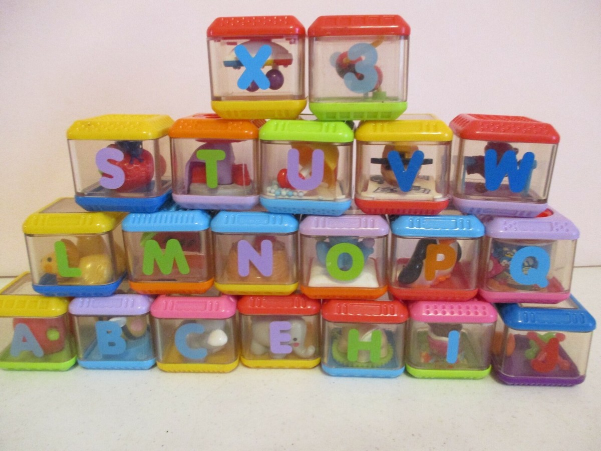 Fisher Price-Peek-A-Blocks-Peek-A-Boo Blocks-Lot of 20-19 Letters