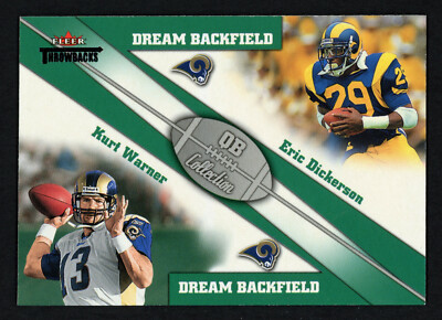 2002 fleer throwbacks dream backfield Eric Dickerson Kurt warner #3 of 4 DB rams