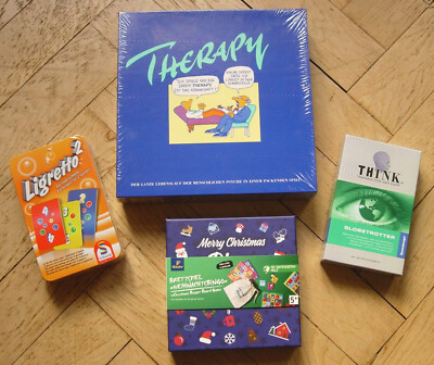 4 x Spiele Therapy Ligretto Think Bingo Lernen Denken Spaß Familie Neu in OVP !