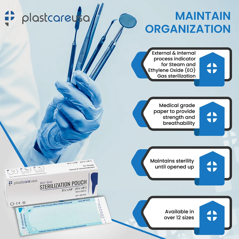 Bolsas Autoesterilizables Bolsa Autoclave, Bolsas Esterilizadoras Dental Tatuaje Uñas Foto 4 de 4