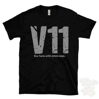 V11: Raw Twin mit Retro Edge T-Shirt Motorrad Biker