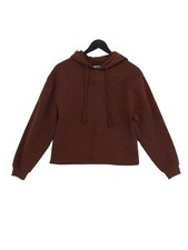 Pieces Women's Hoodie XS Brown Cotton with Polyester Pullover