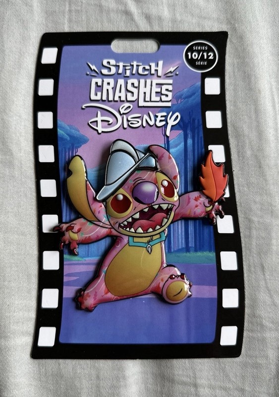 Stitch Crashes Disney Pocahontas, October 10/12 Jumbo Pin Limited Edition NEW
