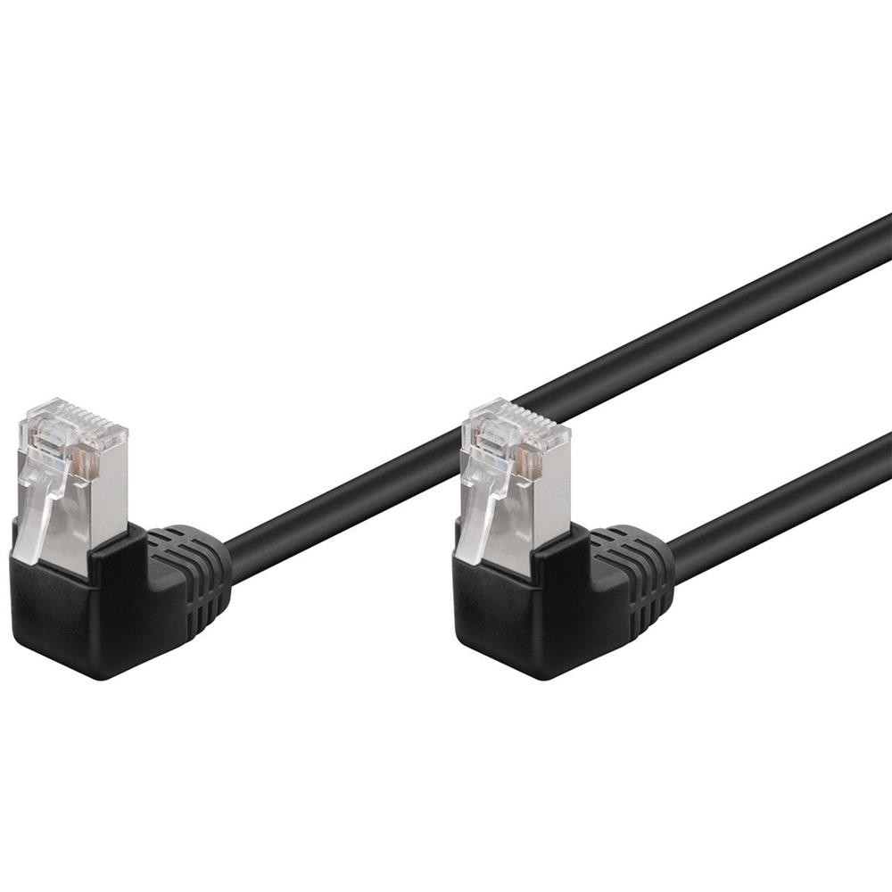 Goobay CAT 5e Патчкабель 2x 90° gewinkelt F/UTP 2m Schwarz