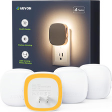 AUVON Plug-In LED Backlit Night Light 4 Packs, Motion  Dusk to Dawn Sensor