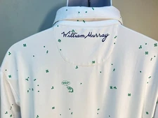 William Murray Men's white & green St. Patrick's Day short sleeve polo shirt L