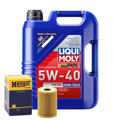 Motoröl 5W40 LIQUI MOLY Diesel High Tech 5L+HENGST Ölfilter