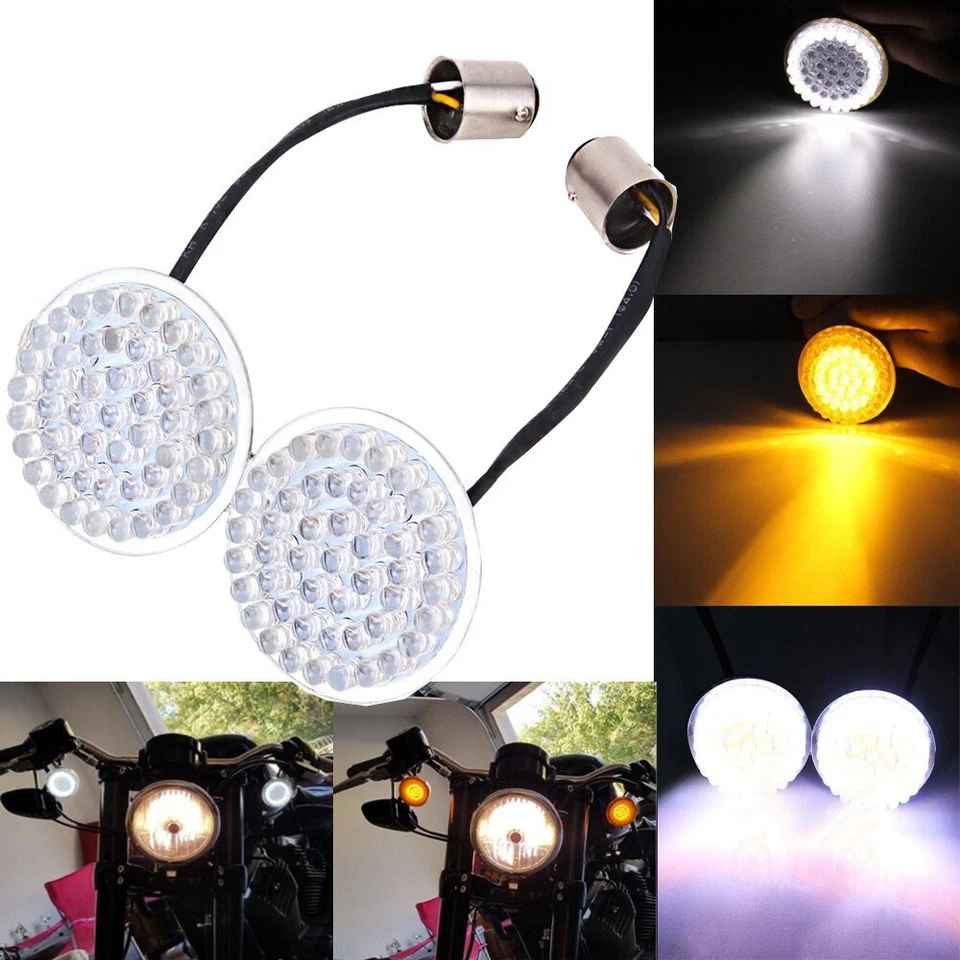 2x Luces LED de señalización de giro 1157 Bullet para Harley Cross Bones Touring Road King Foto 2 de 4