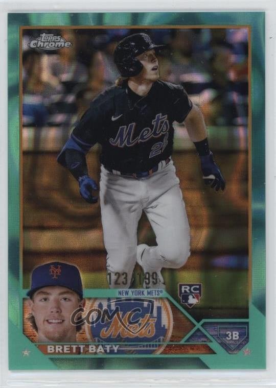 2023 Topps Chrome Aqua Lava Refractor 123/199 Brett Baty #204 Rookie RC r9d