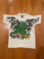 Vintage Rugrats Tv Show T Shirt AOP Dinosaur 1996 Youth Medium Kids Nickelodeon