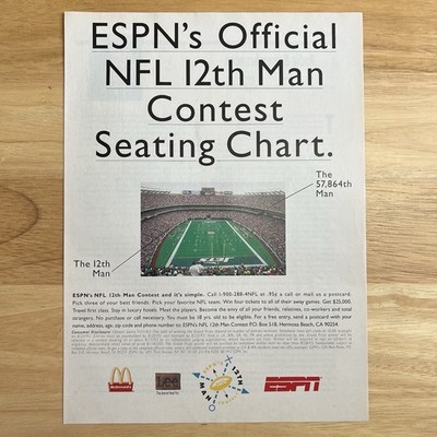 Vintage ESPN NFL Magazine Print Ad 1993 Full Page Color Advertisement