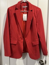 Woman  s Red Professional Blazer New W Tags, Pockets Size Large