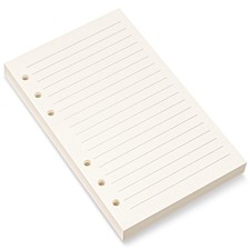 Bidponds A6 Refill Paper, 6 Holes Lined Paper for Personal Binder, Beige