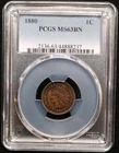 1880 Indian Head Cent PCGS MS63 BN