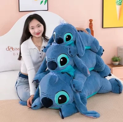 Peluche Stitch Disney Gigante 100cm Blu Kawaii Morbido Cuscino Divano Bambini