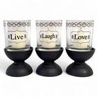 6pc Sophia Elan Home "Live Laugh Love" Votive Candle Holder Set 5.5"