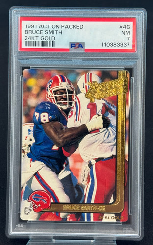 Bruce Smith #4G 1991 Action Packed 24KT Gold card