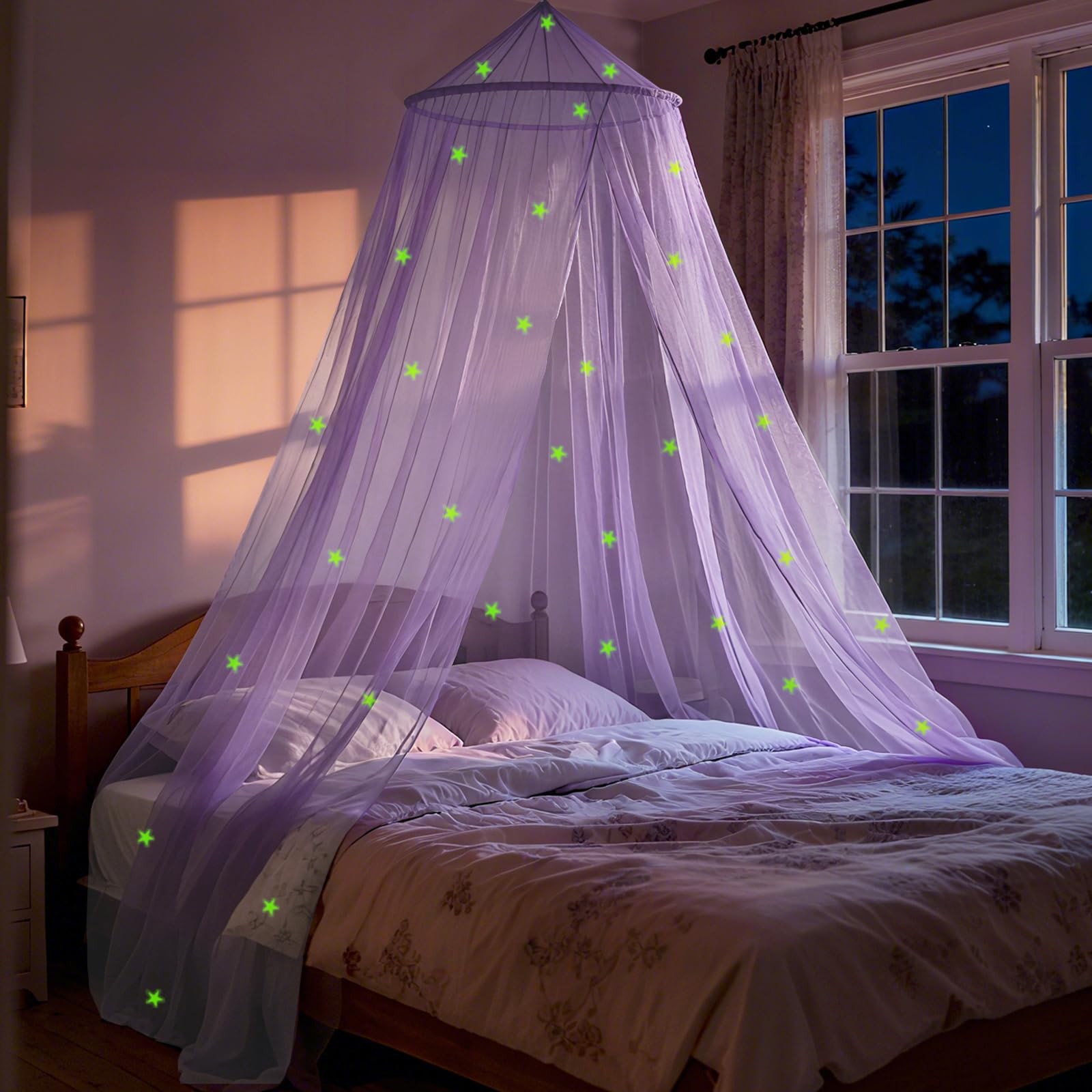 For Girls With Glowing Stars, Canopy Bed Curtains ...