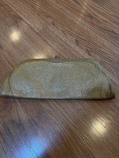 Vintage HL USA Gold Lame Clutch Evening Bag Kiss Lock Formal Wedding Purse