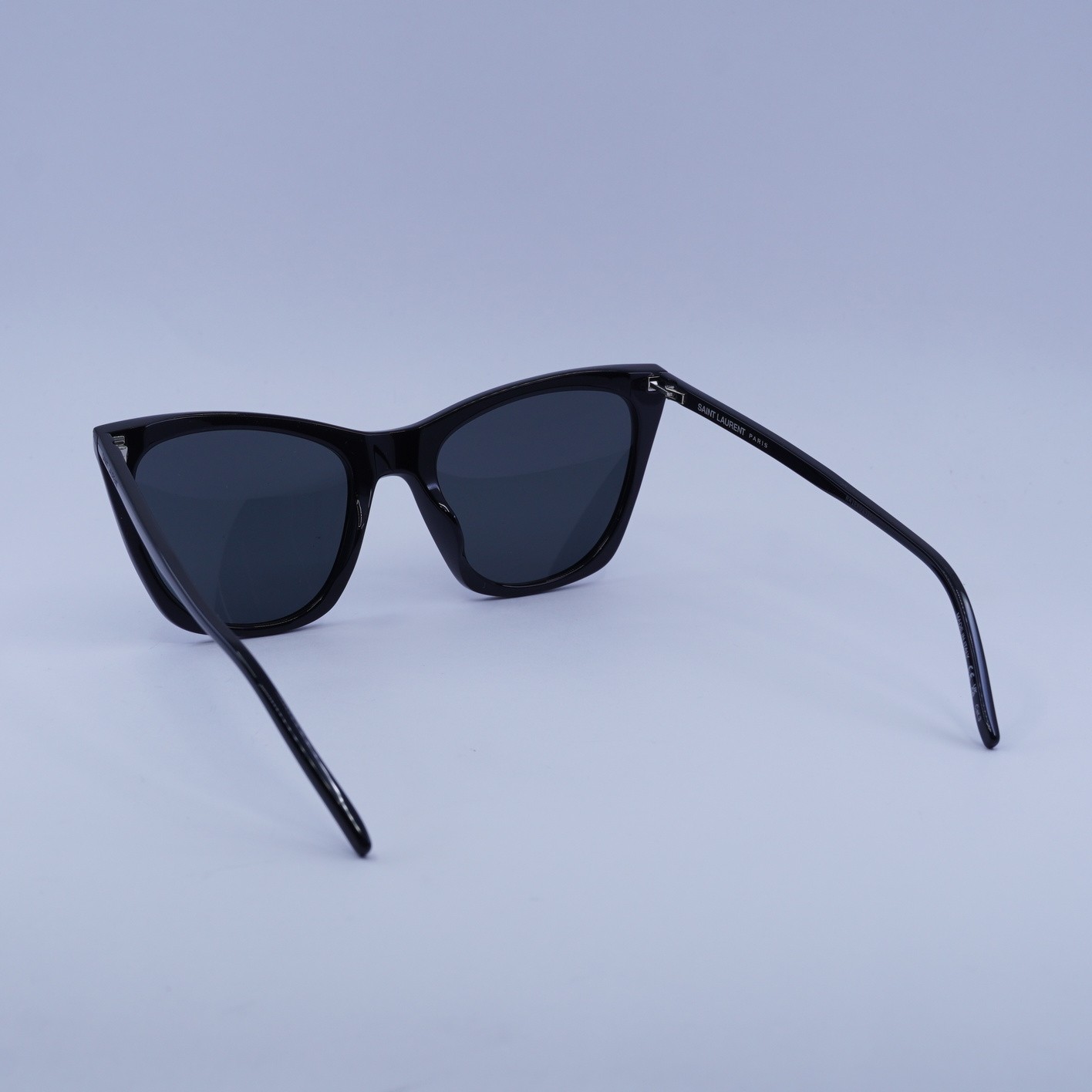 Occhiali da sole Saint Laurent SL 214 KATE THIN 001 nero grigio lucido 55 20 145 nuovi...