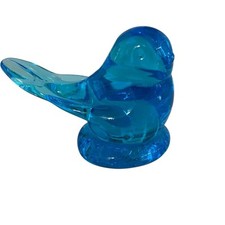 Bluebird of Happiness Vintage Art Glass Figurine Signed Leo Ward And Dated 1988