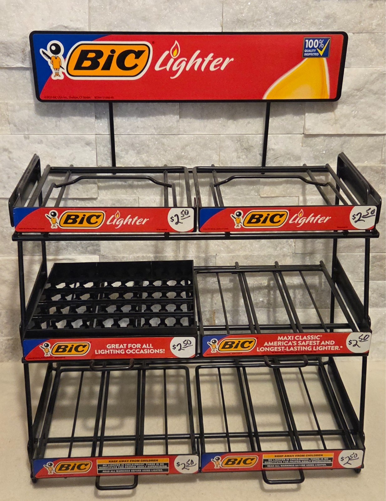 Black Metal 3 Tier Wire Rack Display Counter Top Advertising