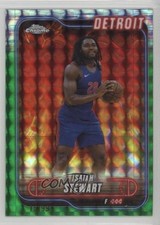 2024-25 Topps Chrome Green Geometric Refractor 15/99 Isaiah Stewart #116 1ny5