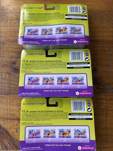 POLLY POCKET Vintage 2006 Quik Clik Car Cool Friends, POLLY CRISSY KERSTIE NUOVO - Foto 2 di 3