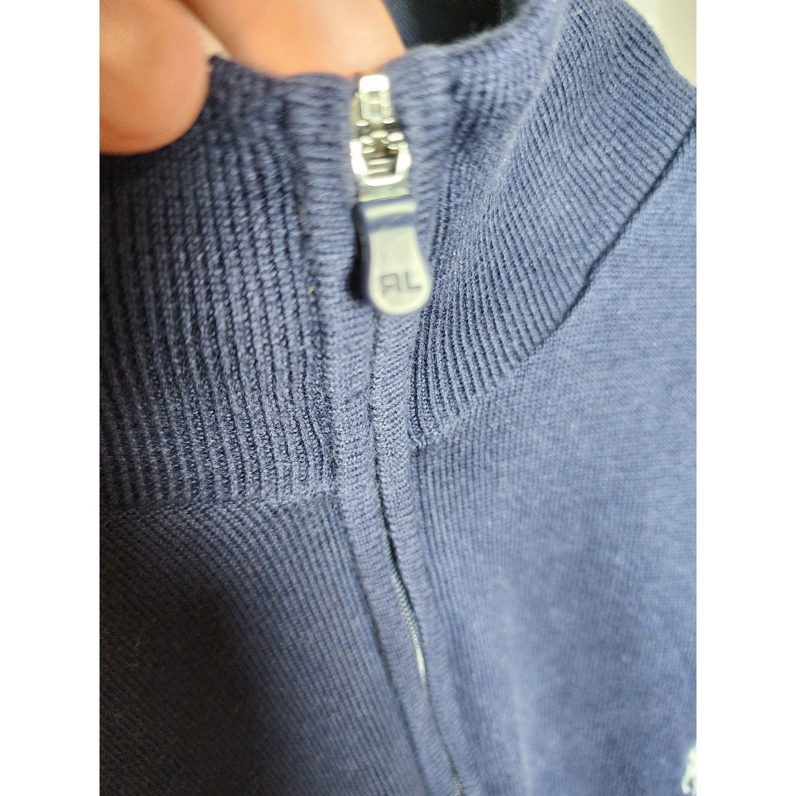 Polo Ralph Lauren Golf Felpa Uomo XL Blu Quarto Zip Rosso Pony Vintage