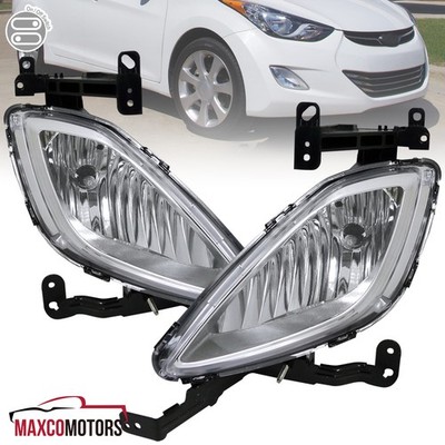 Fog Lights Fits 2011-2013 Hyundai Elantra Clear Bumper Driving Lamps+Switch Kit