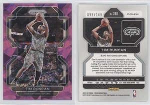 2021-22 Panini Prizm Purple Ice Prizm /149 Tim Duncan #268 HOF