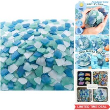 Sea Glass Pieces for Crafts 36 Oz Blue White Green Tumbled Glass Vase Filler