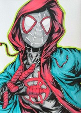 Miles Morales,fan art,drawing,markers,comics,manga,painting,Spiderman