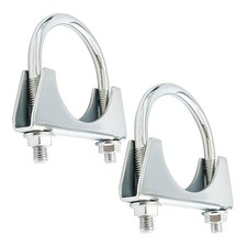 U-Bolt Exhaust Clamps, Heavy Duty Saddle Style Muffler Clamp for Automotive, 2"