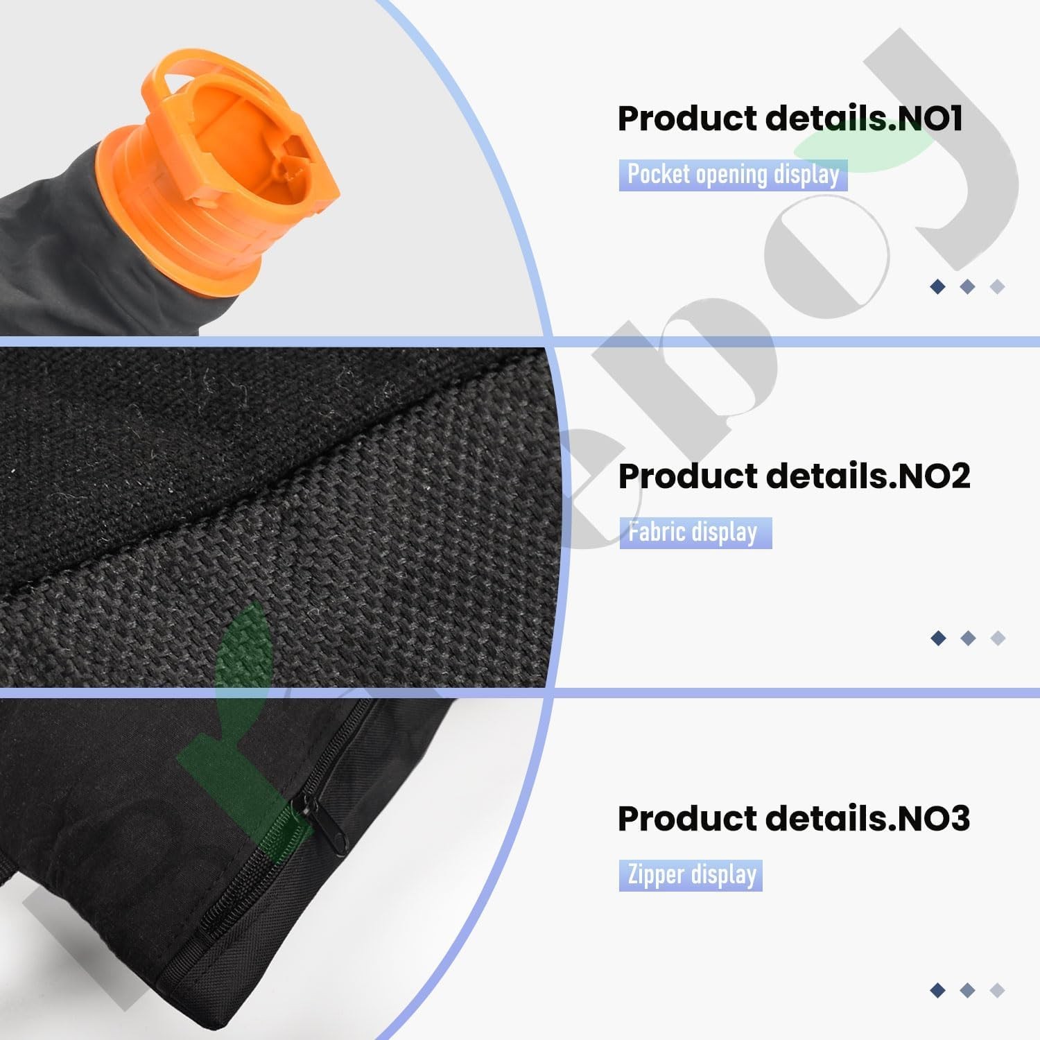 50026858 Trivac Leaf Collection Bag WGBAG500, by - Braveboy, Black, Orange 