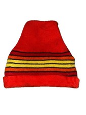 Vintage Wigwam Mills Acrylic Ski Winter Gear Knit Beanie Orange Yellow Red