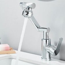 Rubinetto bagno lavabo miscelatore cromato 360° con doccetta monocomando bidet