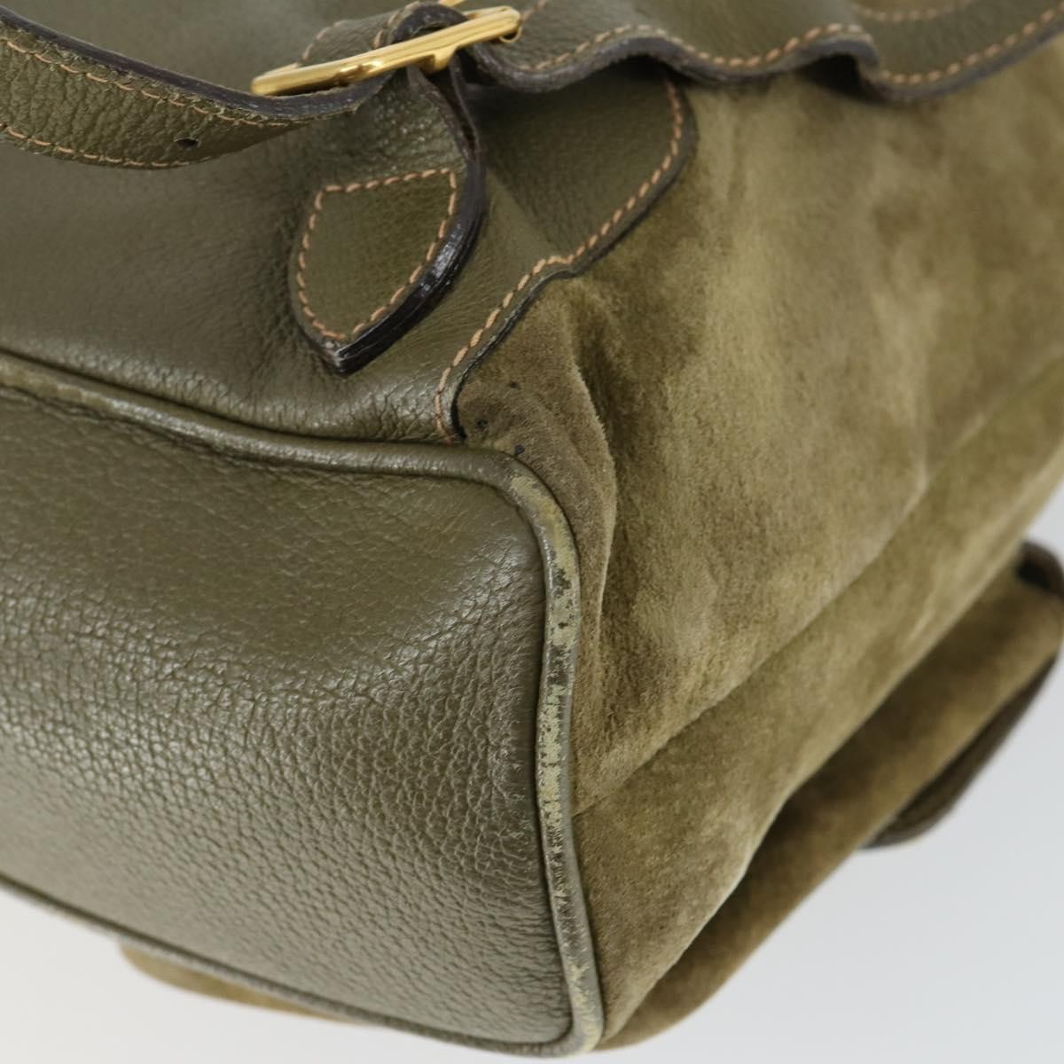 GUCCI Bamboo Backpack Suede Khaki Gold 003 58 0016 Auth  display picture 3