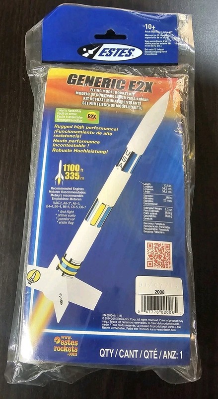 Estes Rockets Generic E2X Flying Model Rocket kit Skill Level 2 - 2008