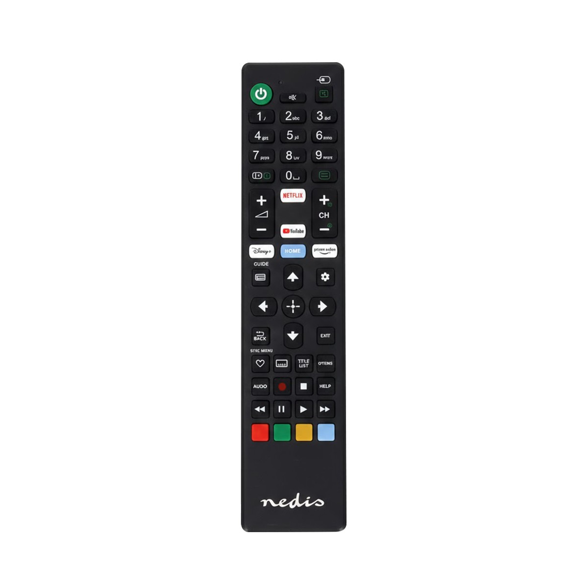 Télécommande TV de remplacement Nedis préprogrammée universelle noire