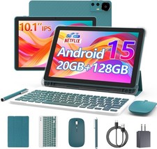 Android 15 Tablet 10 inch, 18GB RAM+128GB ROM/2TB Expandable, 2 in 1 Tablets wit