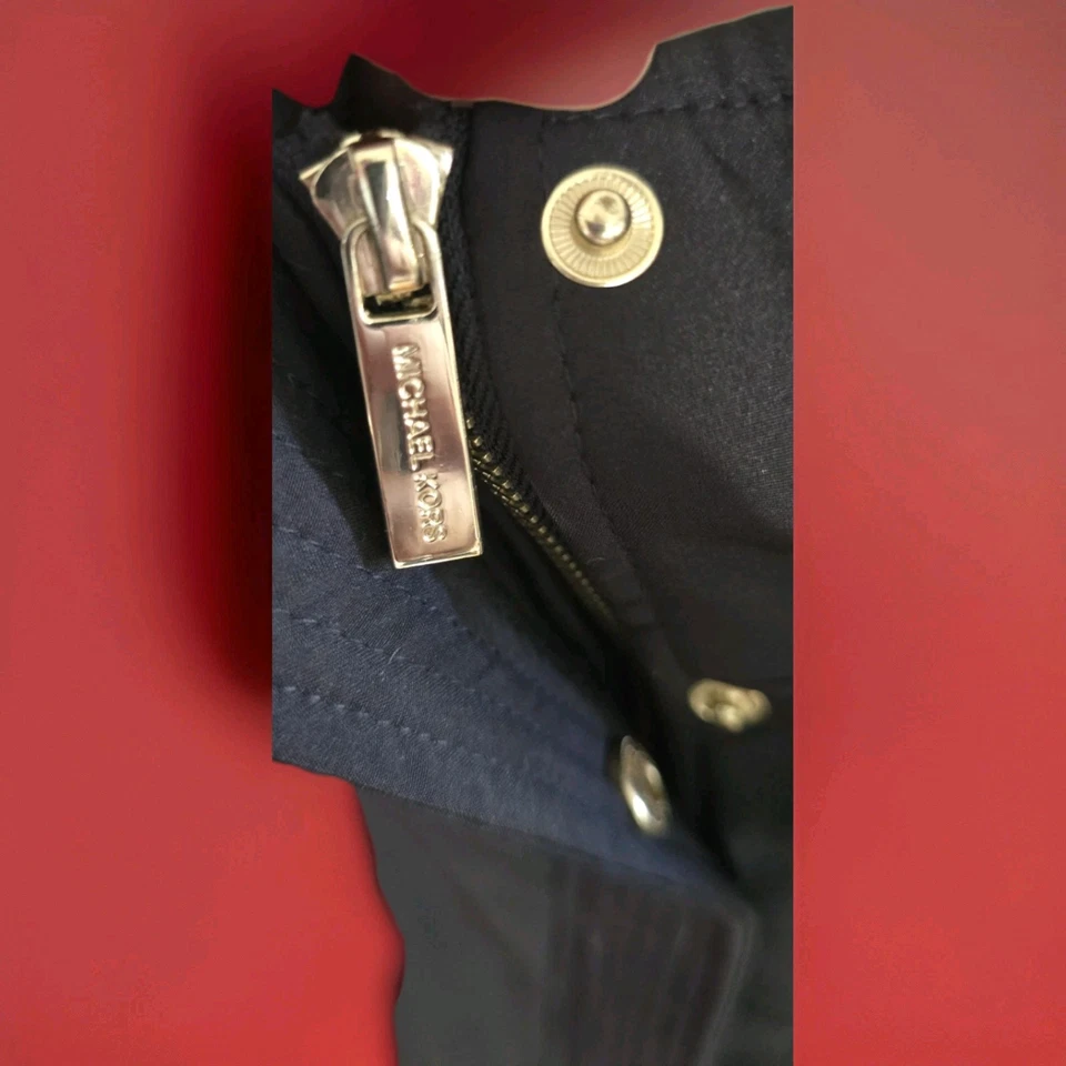 Gabardina MICHAEL KORS Mujer MK Cremallera con Capucha Negra Poliéster Talla 1X Foto 3 de 4