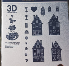 New Tattered Lace Dies - Folk Art Houses - 3D decoupage - retired