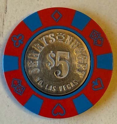 Jerry s Nugget Las Vegas $5 Coin Inlay Casino Chip