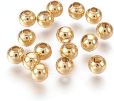 MegaPet 500pcs 4mm Metal Spacer Beads 304 Stainless Steel Smooth Round Rondel...