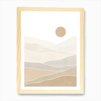 Beige Desert Landscape Art Print Framed Wall Art Poster Canvas Print Picture