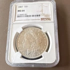 1887 Morgan Dollar NGC MS64 Silver Coin