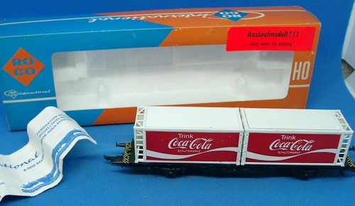 Roco 4320 2-achs Tragwagen mit Kühlcontainer Coca-Cola mit KKK | Zustand: Gebraucht